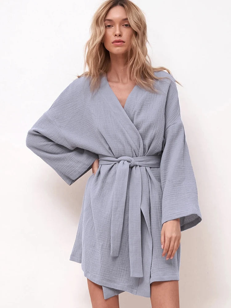 Robe De Chambre En Coton Pour Femme "Douceur Matinale" | Pyjama Shop