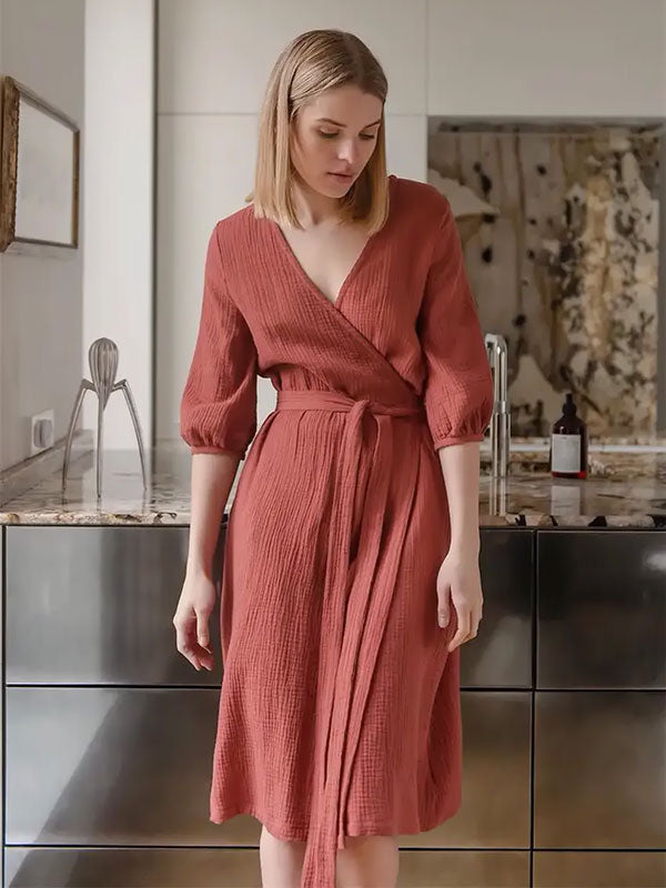 Robe de Chambre En Coton Pour Femme "Flocon de Douceur" | Pyjama Shop