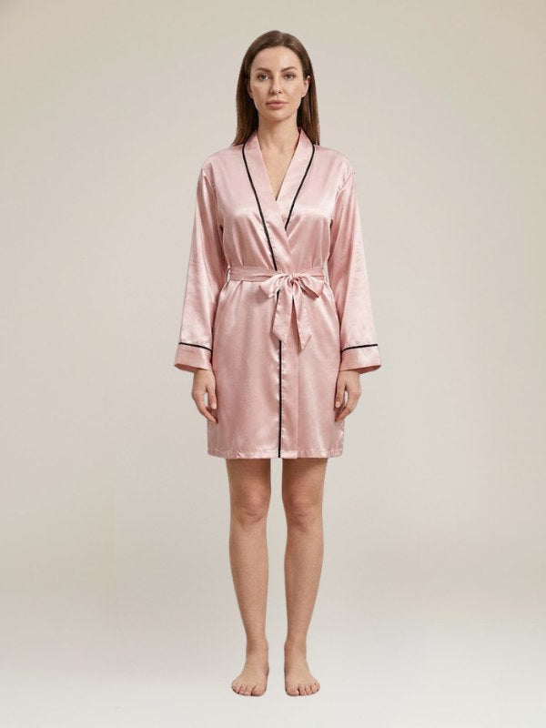 Robe De Chambre En Satin "Tendresse Matinale" | Pyjama Shop
