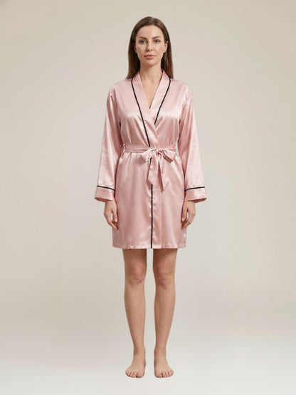 Robe De Chambre En Satin "Tendresse Matinale" | Pyjama Shop