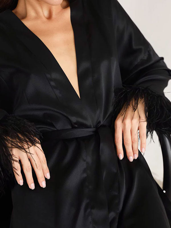 Robe de Chambre Chic en Satin pour Femme "Élégance Matinale" | Pyjama Shop