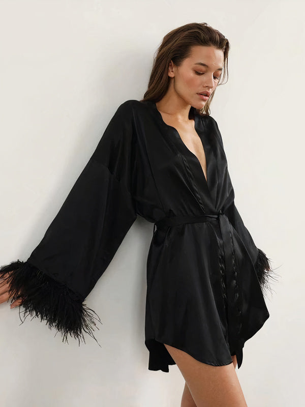 Robe de Chambre Chic en Satin pour Femme "Élégance Matinale" | Pyjama Shop