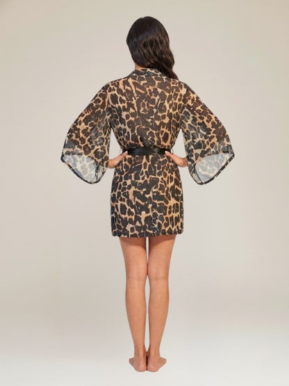 Robe de Chambre Pour Femme Courte "Léopard" | Pyjama Shop