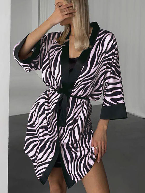 Robe de Chambre pour Femme en Satin "Zèbre" | Pyjama Shop