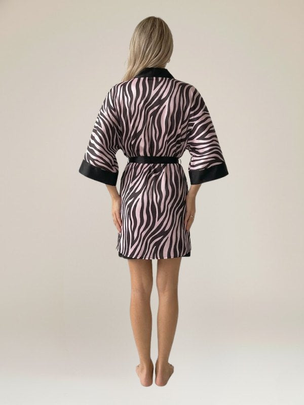 Robe de Chambre pour Femme en Satin "Zèbre" | Pyjama Shop