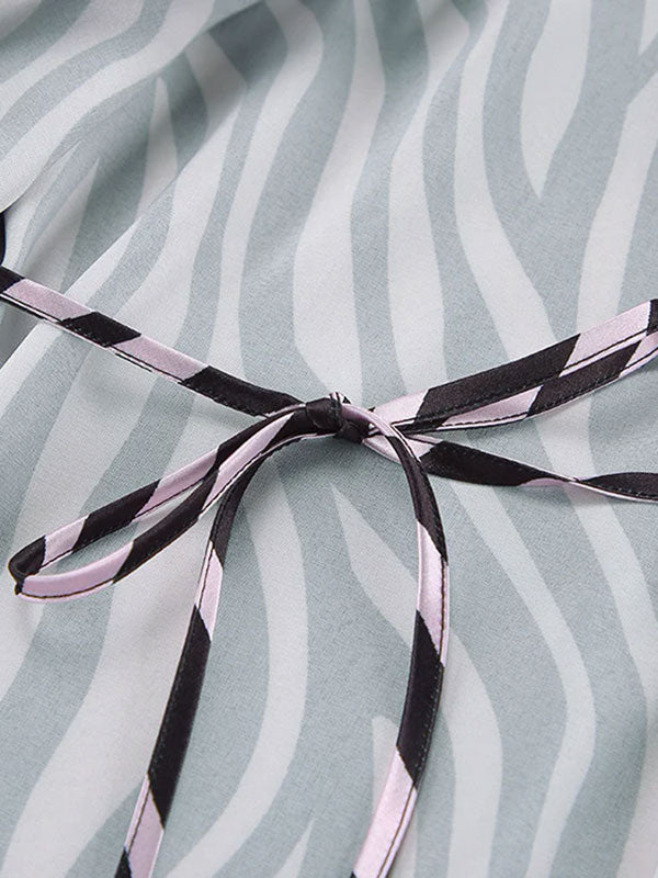 Robe de Chambre pour Femme en Satin "Zèbre" | Pyjama Shop