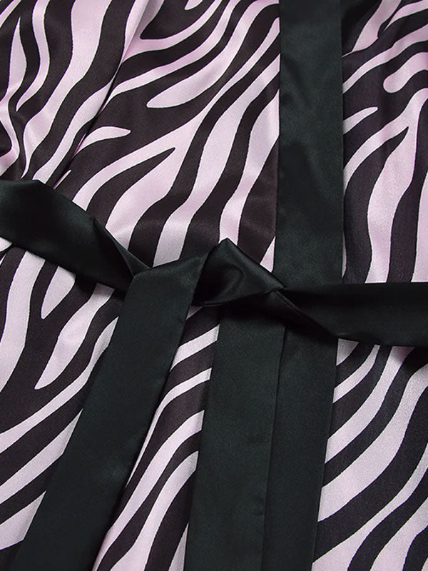 Robe de Chambre pour Femme en Satin "Zèbre" | Pyjama Shop