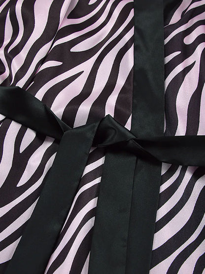 Robe de Chambre pour Femme en Satin "Zèbre" | Pyjama Shop