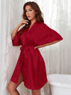 Robe de Chambre Rouge en Satin pour Femme &quot;Symphonie Enveloppante&quot; | Pyjama Shop