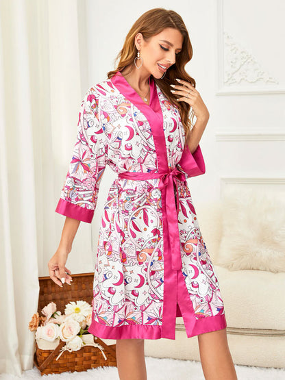 Sortie de Lit Pour Femme en Satin "Flocon Enchanté" | Pyjama Shop