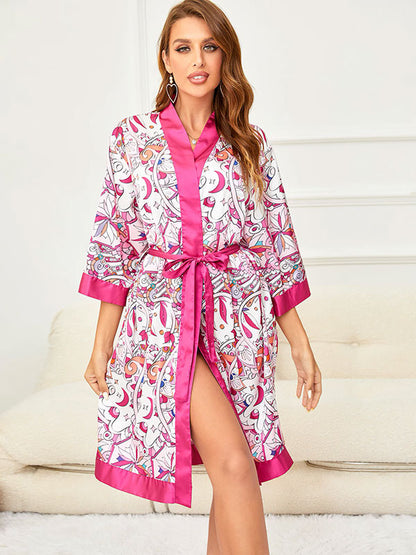 Sortie de Lit Pour Femme en Satin "Flocon Enchanté" | Pyjama Shop
