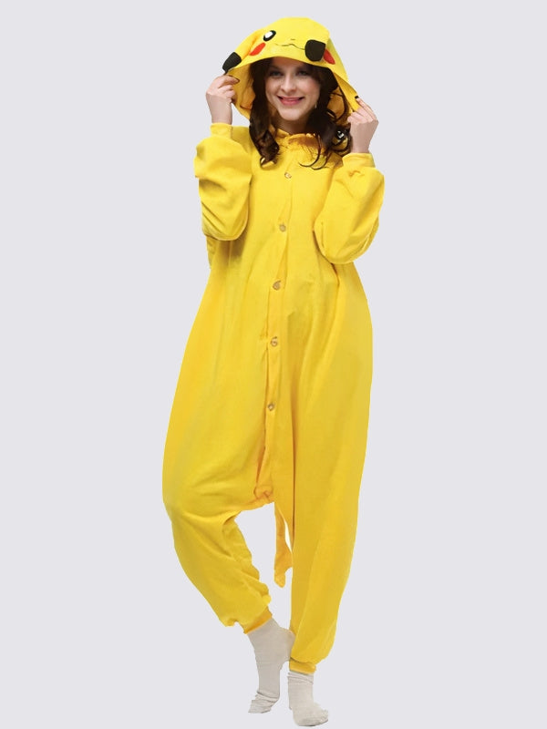 combinaison pyjama pikachu avec capuche garcon - pokemon jaune garcon