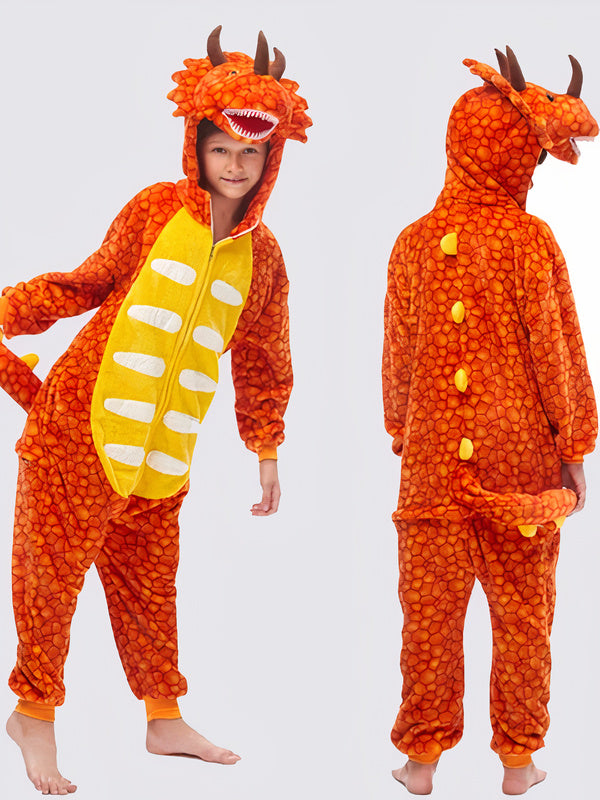 Combinaison Pyjama Garçon "Tricératops Orange" | Pyjama Shop