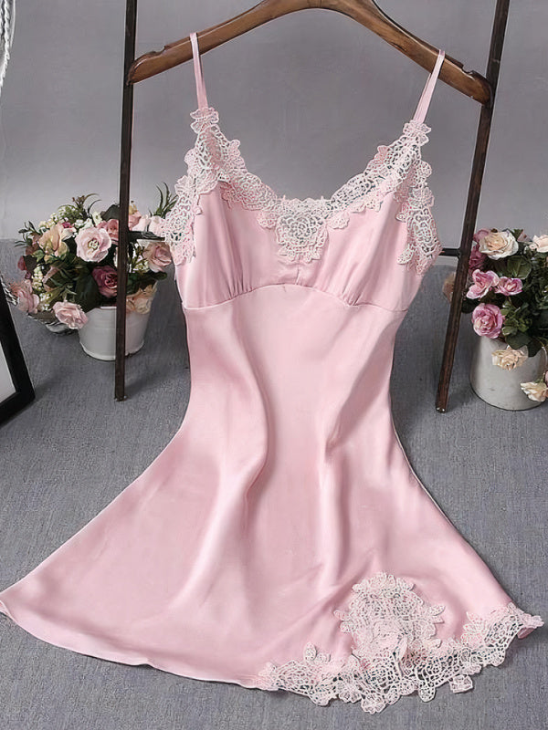 Nuisette en Satin Push Up pour Femme "Rose" | Pyjama Shop