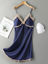 Nuisette Romantique Élégante en Col V &quot;Bleu Marine&quot; | Pyjama Shop