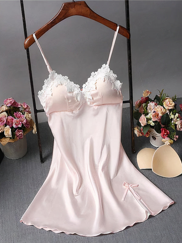 Nuisette en Satin Dentelle pour Femme "Rose" | Pyjama Shop