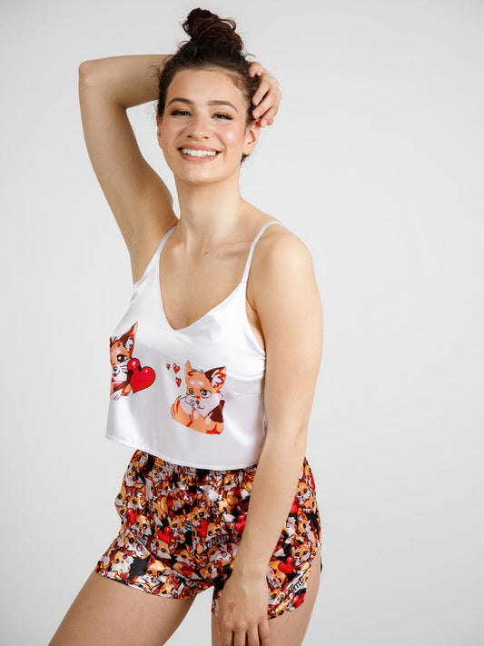 Pyjama en Satin pour Femme "Renard" | Pyjama Shop