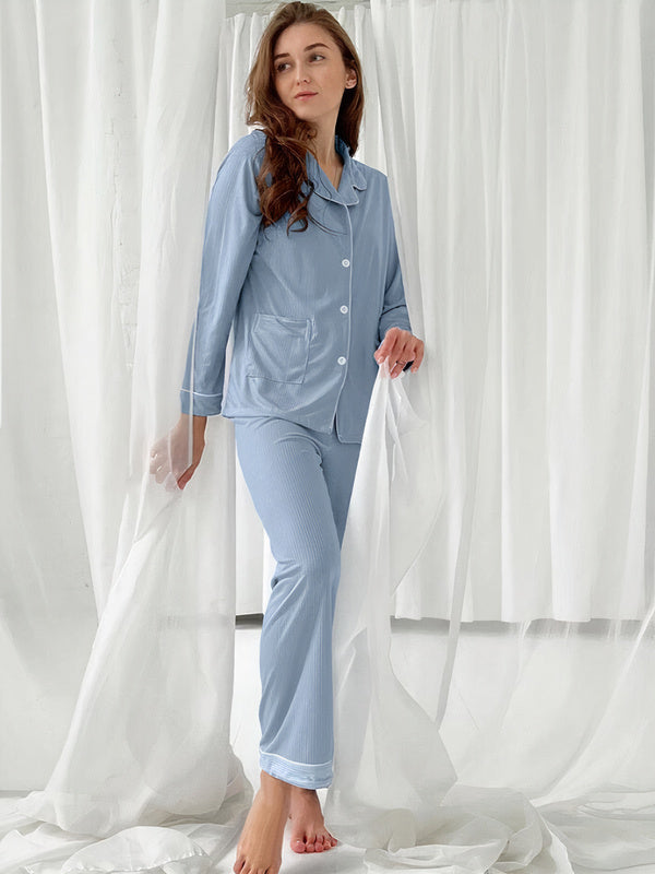 Pyjama en Voile de Viscose "Bleu Ciel" | Pyjama Shop