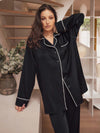 Pyjama en Satin Assorti Chic &quot;Noir&quot; | Pyjama Shop