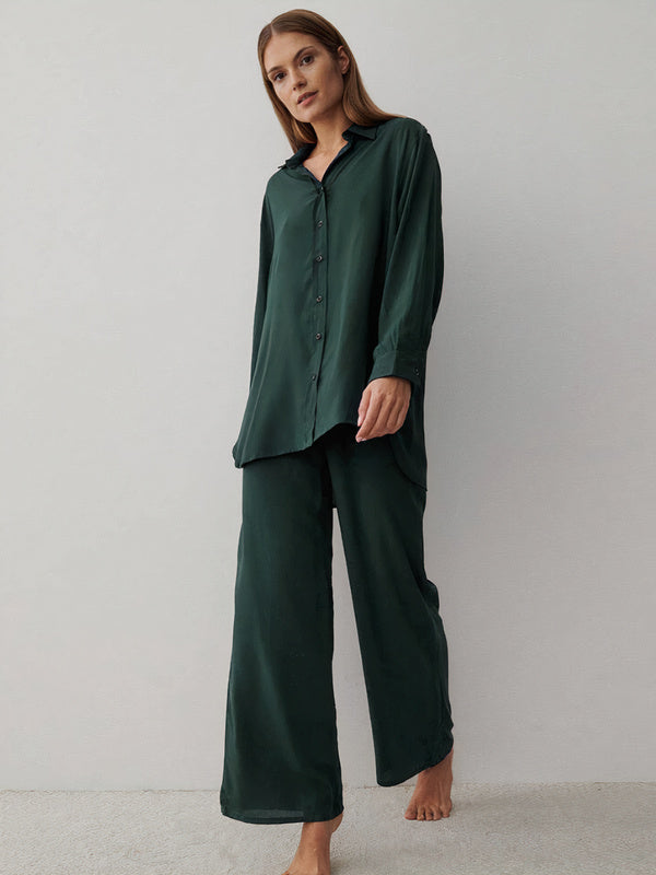 Pyjama Lotus en Satin "Vert" | Pyjama Shop