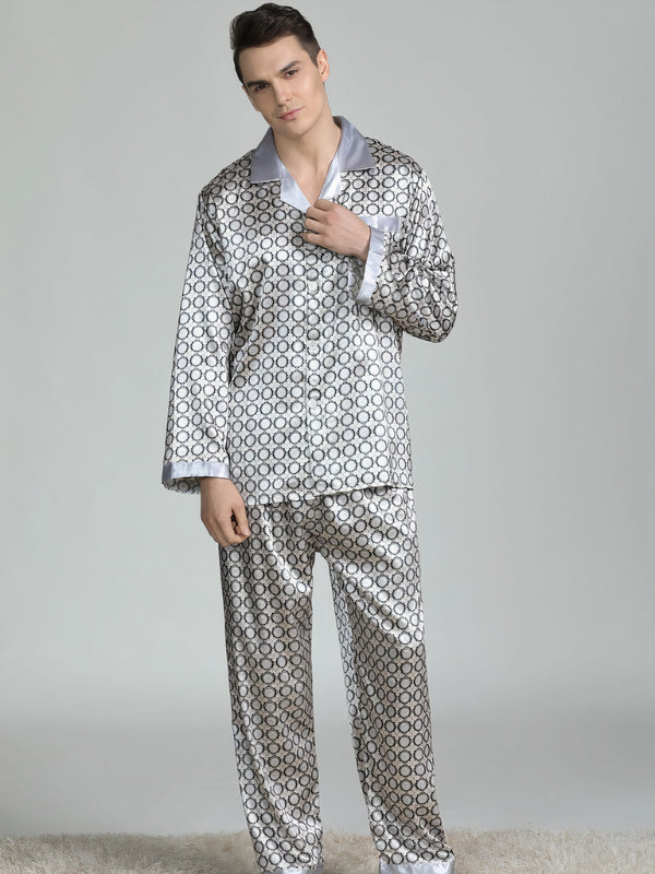 Pyjama en Satin pour Homme Argent