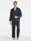 Suite De Pyjama Longue En Soie Classique Pour Homme &quot;Bleu Marine&quot; | Pyjama Shop
