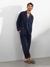Pyjama En Soie Avec Col À Revers pour Homme &quot;Bleu Marine&quot; | Pyjama Shop
