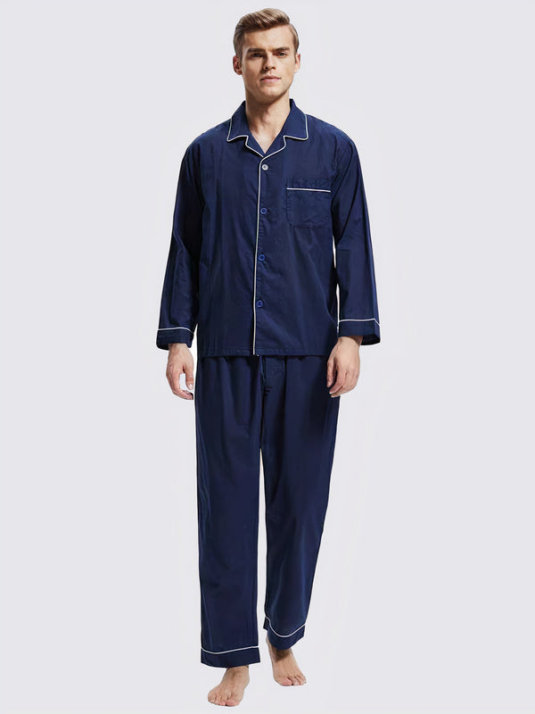 Pyjama en Col à Revers pour Homme "Bleu Marine" | Pyjama Shop