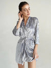 Robe de Chambre en Velours pour Femme &quot;Argentée&quot; | Pyjama Shop