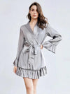 Robe de Chambre en Satin pour Femme &quot;Argent&quot; | Pyjama Shop