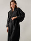 Robe de Chambre Oversize en Coton pour Femme &quot;Kimono Noir&quot; | Pyjama Shop