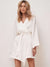 Robe de chambre pour femme en lin mélangé "Blanc" | Pyjama Shop