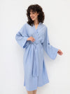 Robe de Chambre Femme Manches 3/4 &quot;Bleu&quot; | Pyjama Shop
