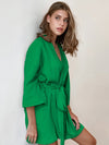 Robe de Chambre Femme en Coton &quot;Vert&quot; | Pyjama Shop