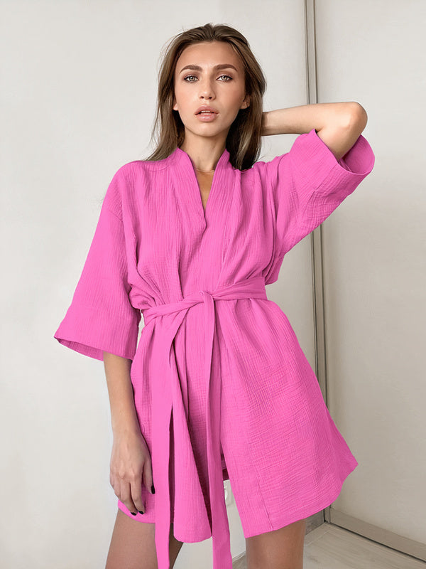Robe de Chambre Femme en Coton "Rose" | Pyjama Shop