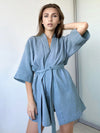 Robe de Chambre Femme en Coton &quot;Bleu&quot; | Pyjama Shop