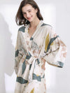 Robe de Chambre en Satin pour Femme &quot;Étoiles et Feuilles&quot; | Pyjama Shop