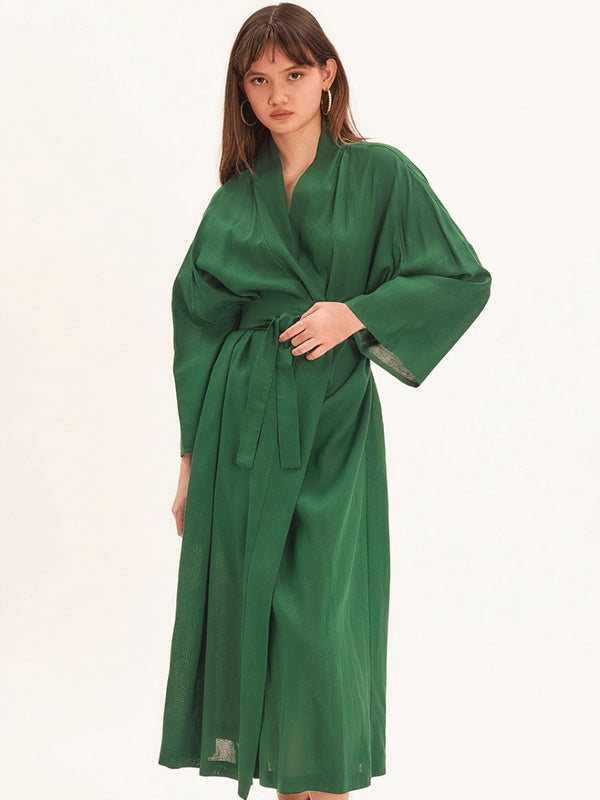 Robe de Chambre pour Femme Longueur Mi-Mollet "Vert" | Pyjama Shop