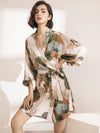 Robe de Chambre en Satin pour Femme &quot;Paradis Palmier&quot; | Pyjama Shop