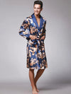 Robe de Chambre en Satin pour Homme Imprimé Dragon &quot;Bleu&quot; | Pyjama Shop