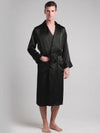 Robe de Chambre en Soie pour Homme Mi-Longue Classique &quot;Noir&quot; | Pyjama Shop