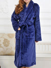 Robe de Chambre Longue Polaire Femme &quot;Bleu Marine&quot; | Pyjama Shop