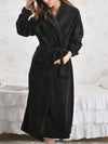 Robe de Chambre Longue Polaire Femme &quot;Noir&quot; | Pyjama Shop