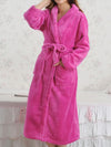 Robe de Chambre Longue Polaire Femme &quot;Rose Foncée&quot; | Pyjama Shop