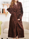 Robe de Chambre Longue Polaire Femme &quot;Marron&quot; | Pyjama Shop