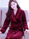 Robe de Chambre Polaire Femme &quot;Bordeaux&quot; | Pyjama Shop