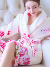 Robe de Chambre Polaire Femme &quot;Floral Rose&quot; | Pyjama Shop